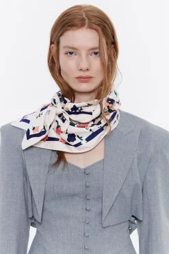 Mujer BIMBA Y LOLA Pañuelos<Panuelo Flores En Grupos Gris