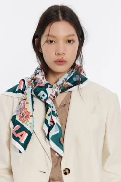 Mujer BIMBA Y LOLA Pañuelos<Panuelo Flores Marco Logo Verde