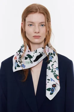 Mujer BIMBA Y LOLA Pañuelos<Panuelo Flores Y Jarrones Naif Blanco