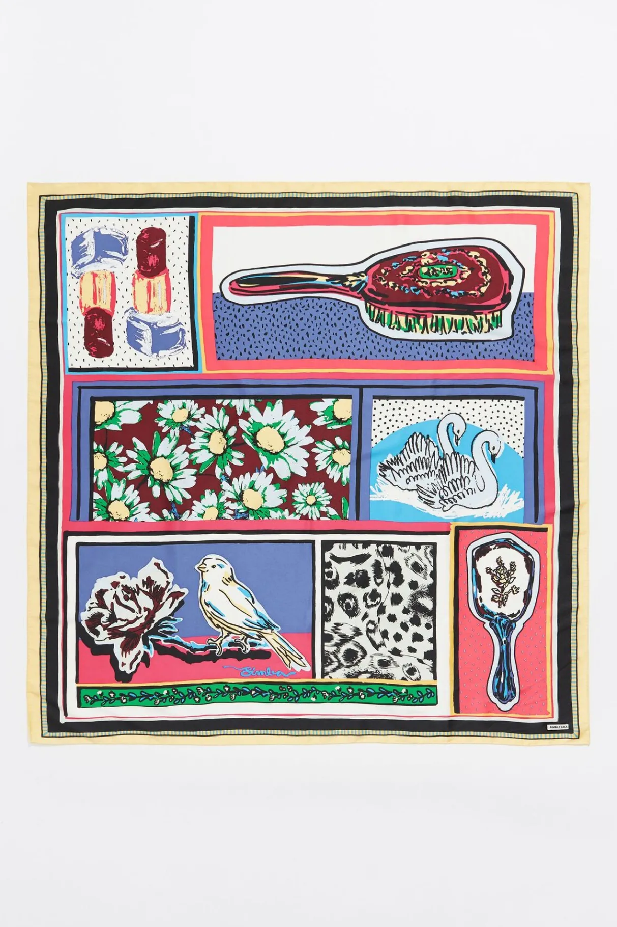 Mujer BIMBA Y LOLA Pañuelos<Panuelo Peines Vintage Frambuesa