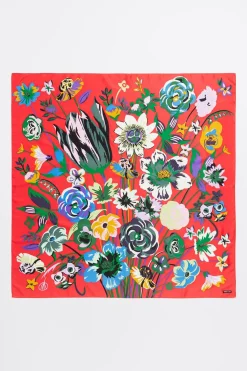 Mujer BIMBA Y LOLA Pañuelos<Panuelo Ramo De Flores Frambuesa