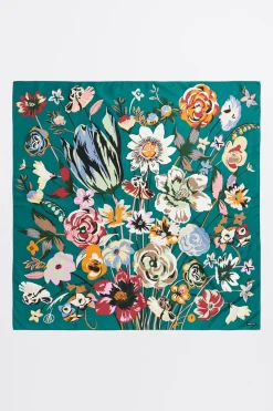 Mujer BIMBA Y LOLA Pañuelos<Panuelo Ramo De Flores Verde