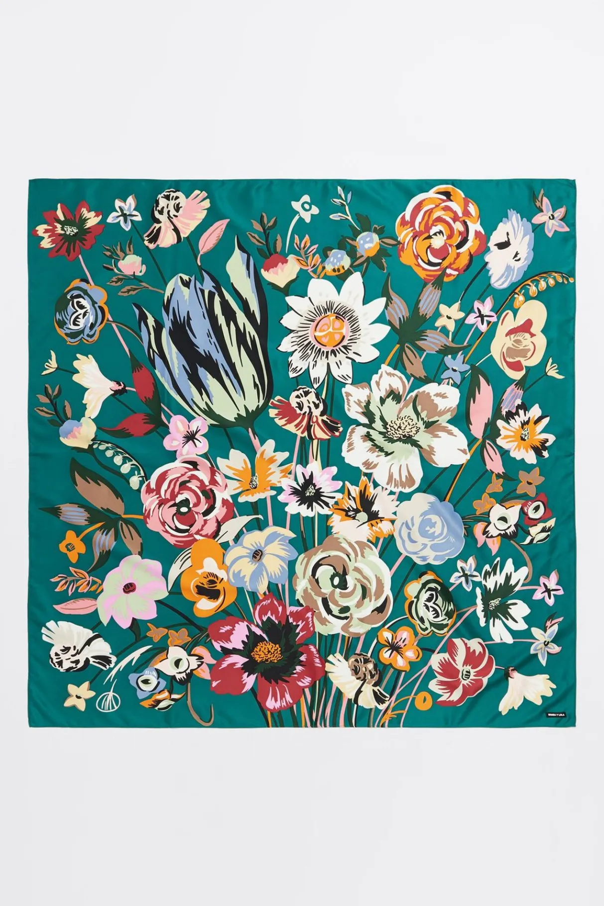 Mujer BIMBA Y LOLA Pañuelos<Panuelo Ramo De Flores Verde