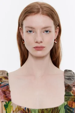 Mujer BIMBA Y LOLA Pendientes<Pendientes Aro Coral Y Caracola Dorada