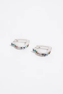 Mujer BIMBA Y LOLA Pendientes<Pendientes Aro Corazon Cristales Plateados
