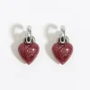 Mujer BIMBA Y LOLA Pendientes<Pendientes Aro Corazon Glitter Rosa