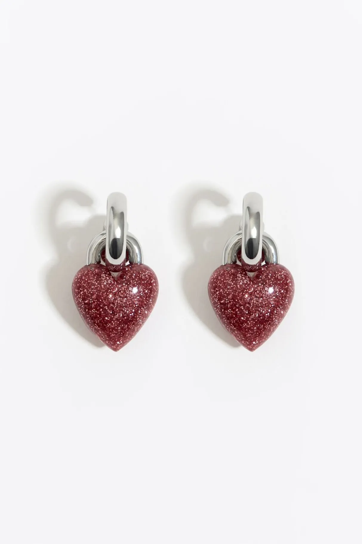 Mujer BIMBA Y LOLA Pendientes<Pendientes Aro Corazon Glitter Rosa