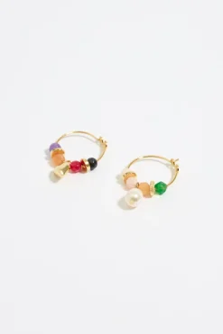 Mujer BIMBA Y LOLA Pendientes<Pendientes Aro Corazon Y Perla Multicolor