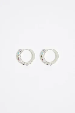 Mujer BIMBA Y LOLA Pendientes<Pendientes Aro Cristales Multicolor Plateado