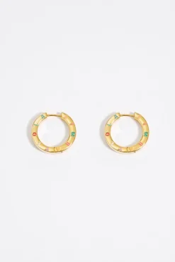 Mujer BIMBA Y LOLA Pendientes<Pendientes Aro Dorado Logo Multipastel