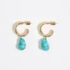 Mujer BIMBA Y LOLA Pendientes<Pendientes Aro Dorado Piedra Turquesa