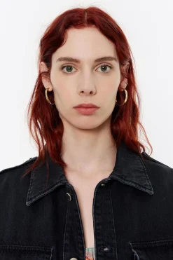 Mujer BIMBA Y LOLA Pendientes<Pendientes Aro Grande Dorado Mate Y Cristales