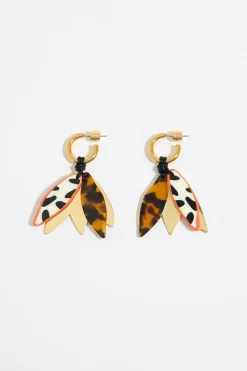 Mujer BIMBA Y LOLA Pendientes<Pendientes Aro Hojas Resina Carey