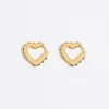 Mujer BIMBA Y LOLA Pendientes<Pendientes Aro Mini Dorado Corazon Cristales