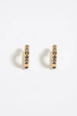 Mujer BIMBA Y LOLA Pendientes<Pendientes Aro Mini Dorado Corazon Cristales