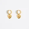 Mujer BIMBA Y LOLA Pendientes<Pendientes Aro Mini Dorado Cristales Y Corazon