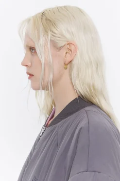 Mujer BIMBA Y LOLA Pendientes<Pendientes Aro Mini Dorado Cristales Y Corazon