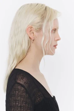 Mujer BIMBA Y LOLA Pendientes<Pendientes Aro Mini Plateado Cristales Y Corazon