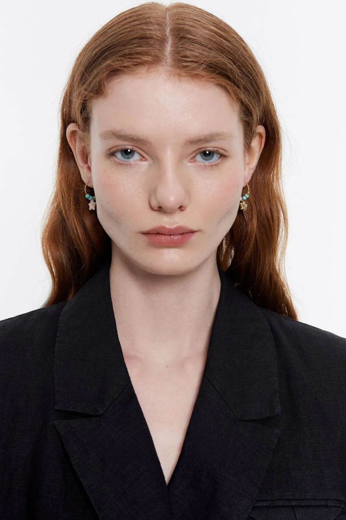 Mujer BIMBA Y LOLA Pendientes<Pendientes Aro Turquesa Y Estrella Dorada