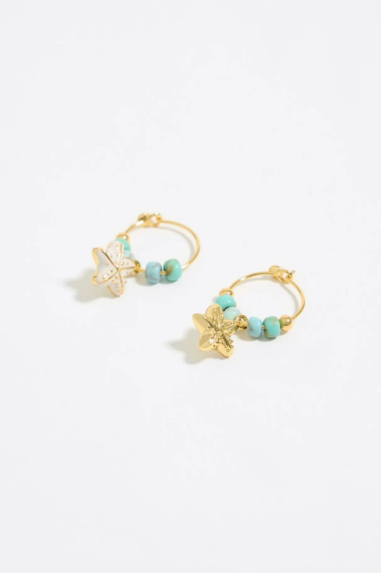 Mujer BIMBA Y LOLA Pendientes<Pendientes Aro Turquesa Y Estrella Dorada