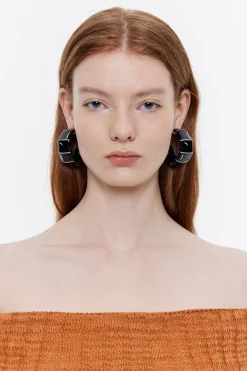 Mujer BIMBA Y LOLA Pendientes<Pendientes Bambu Negro Marfil