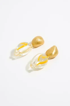 Mujer BIMBA Y LOLA Pendientes<Pendientes Caracolas Resina Y Metal Dorados