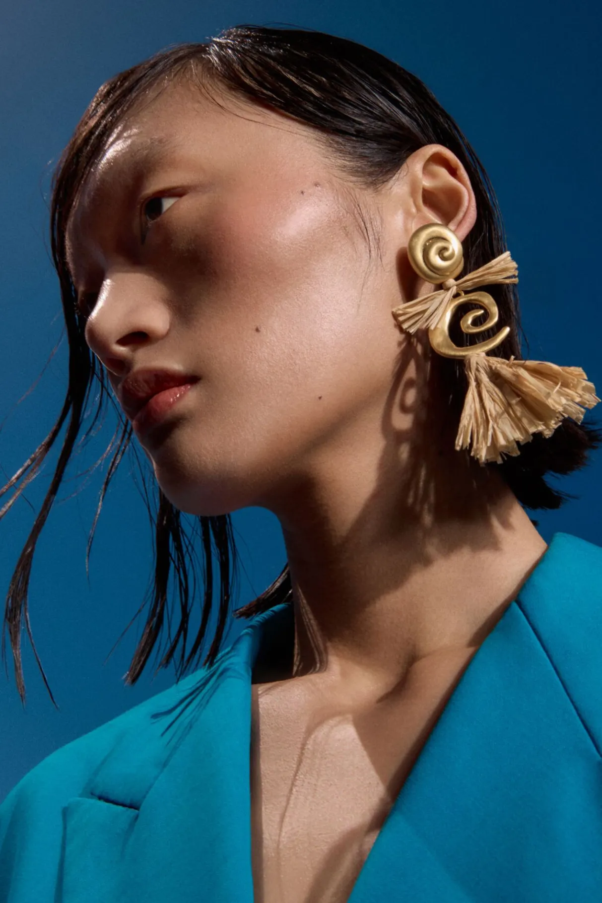 Mujer BIMBA Y LOLA Pendientes<Pendientes Caracolas Y Rafia Dorado Mate