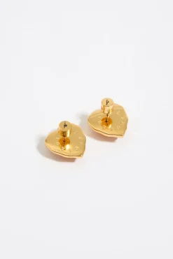 Mujer BIMBA Y LOLA Pendientes<Pendientes Corazon Piedra Rosa
