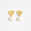 Mujer BIMBA Y LOLA Pendientes<Pendientes Corazones Dorados Y Perlas