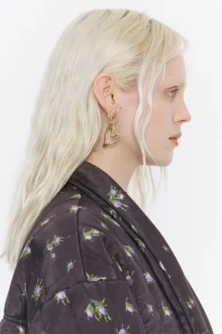 Mujer BIMBA Y LOLA Pendientes<Pendientes Corazones Textura Dorados