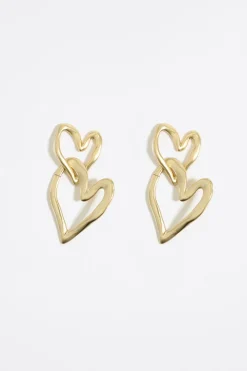 Mujer BIMBA Y LOLA Pendientes<Pendientes Corazones Textura Dorados