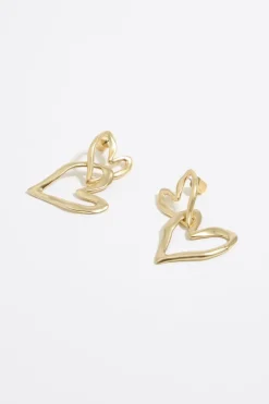 Mujer BIMBA Y LOLA Pendientes<Pendientes Corazones Textura Dorados
