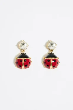 Mujer BIMBA Y LOLA Pendientes<Pendientes Cristal Y Mariquita Rojos