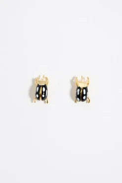 Mujer BIMBA Y LOLA Pendientes<Pendientes Escarabajo Negro