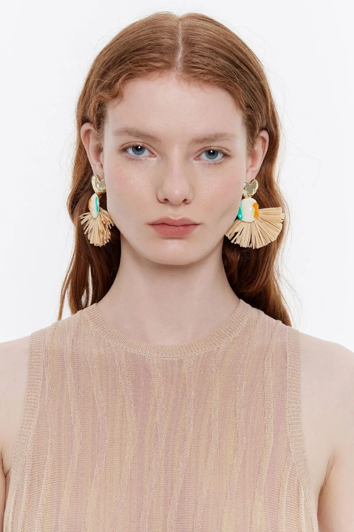 Mujer BIMBA Y LOLA Pendientes<Pendientes Flor Ceramica Y Rafia