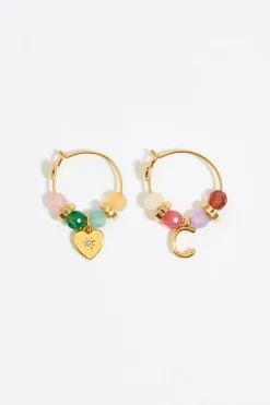 Mujer BIMBA Y LOLA Abecedario<Pendientes Letra C Piedras Multicolores