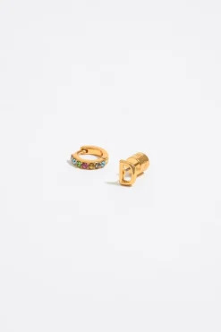 Mujer BIMBA Y LOLA Abecedario<Pendientes Letra D Y Aro Mini Cristales Multicolores