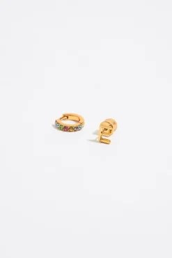 Mujer BIMBA Y LOLA Abecedario<Pendientes Letra E Y Aro Mini Cristales Multicolores