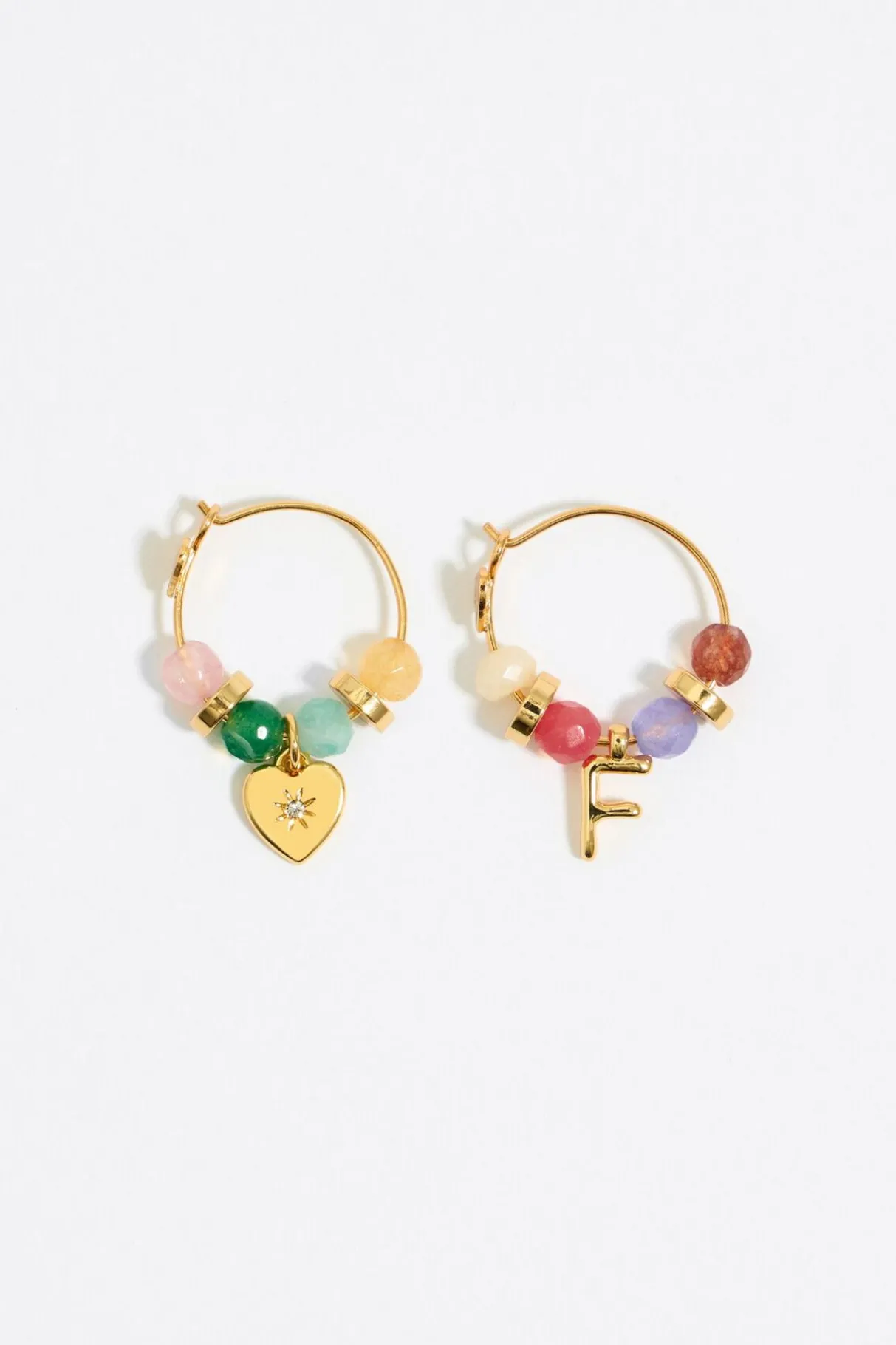 Mujer BIMBA Y LOLA Abecedario<Pendientes Letra F Piedras Multicolores