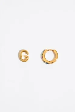 Mujer BIMBA Y LOLA Abecedario<Pendientes Letra G Y Aro Mini Cristales Multicolores