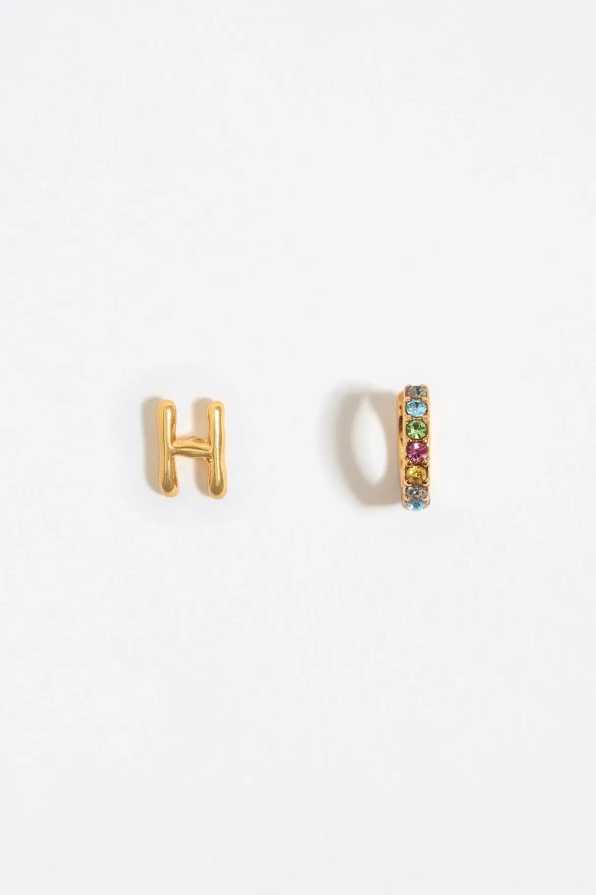Mujer BIMBA Y LOLA Abecedario<Pendientes Letra H Y Aro Mini Cristales Multicolores