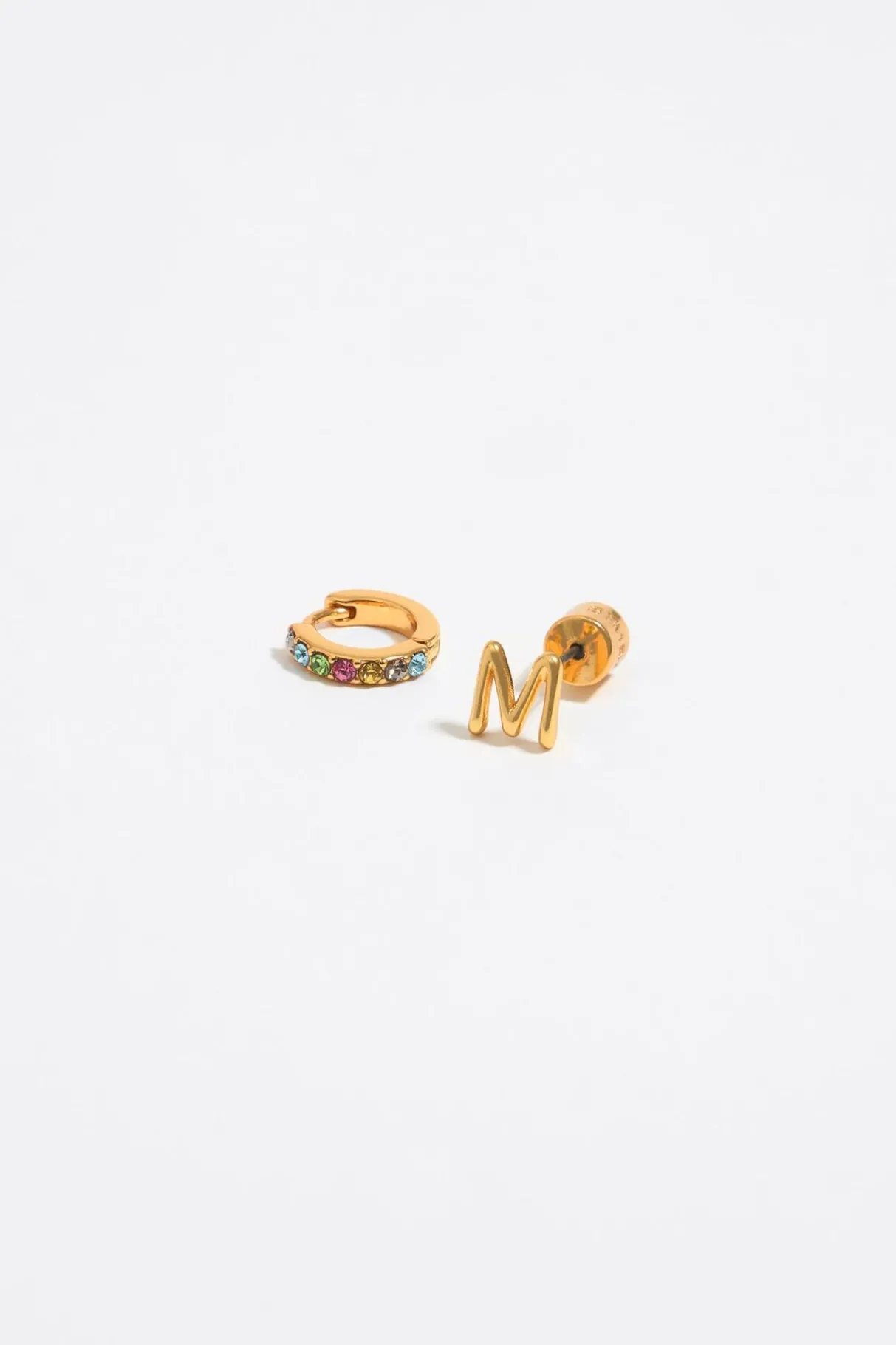 Mujer BIMBA Y LOLA Abecedario<Pendientes Letra M Y Aro Mini Cristales Multicolores