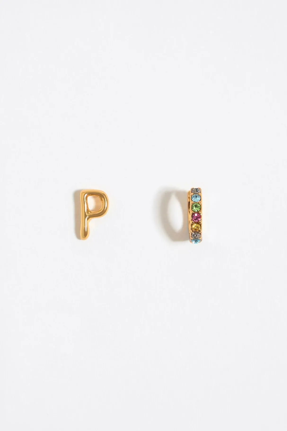 Mujer BIMBA Y LOLA Abecedario<Pendientes Letra P Y Aro Mini Cristales Multicolores