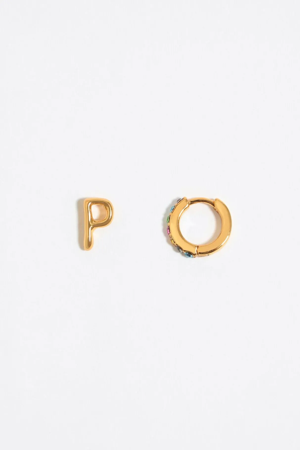 Mujer BIMBA Y LOLA Abecedario<Pendientes Letra P Y Aro Mini Cristales Multicolores