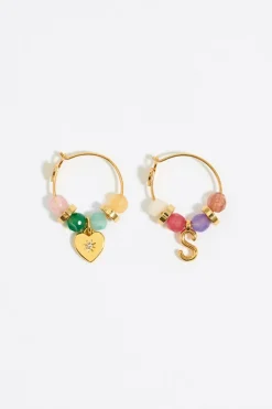 Mujer BIMBA Y LOLA Abecedario<Pendientes Letra S Piedras Multicolores