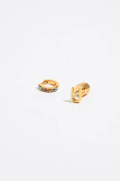 Mujer BIMBA Y LOLA Abecedario<Pendientes Letra U Y Aro Mini Cristales Multicolores