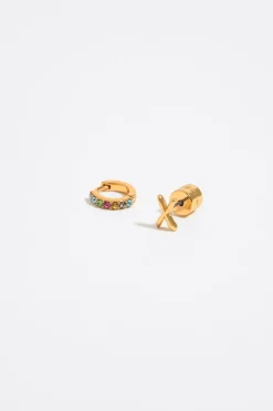 Mujer BIMBA Y LOLA Abecedario<Pendientes Letra X Y Aro Mini Cristales Multicolores