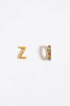 Mujer BIMBA Y LOLA Abecedario<Pendientes Letra Z Y Aro Mini Cristales Multicolores