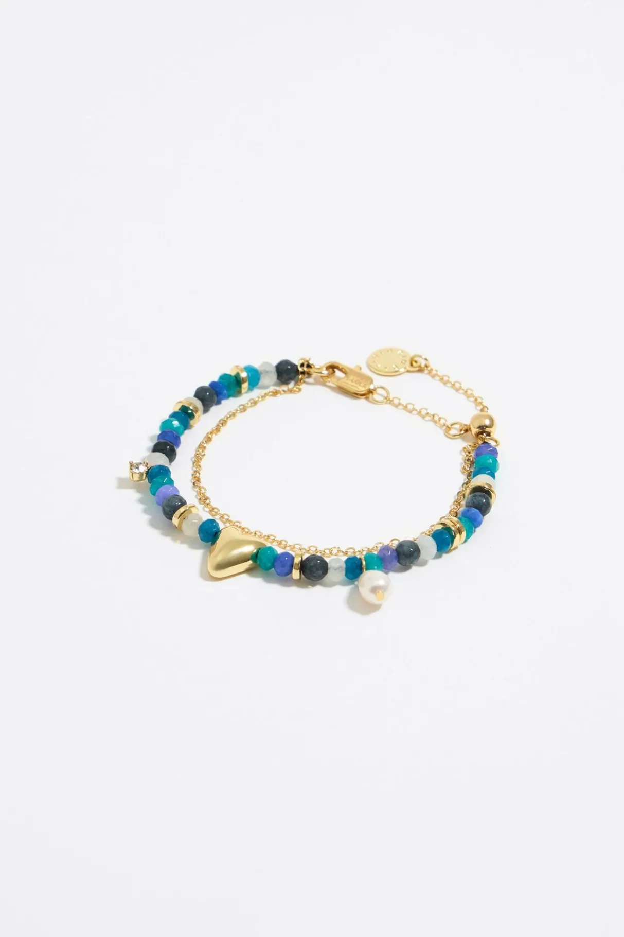 Mujer BIMBA Y LOLA Bisuteria<Pulsera Doble Piedras Multicolores Y Cadena Dorada