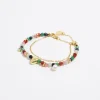 Mujer BIMBA Y LOLA Pulseras<Pulsera Doble Piedras Multicolores Y Cadena Dorada